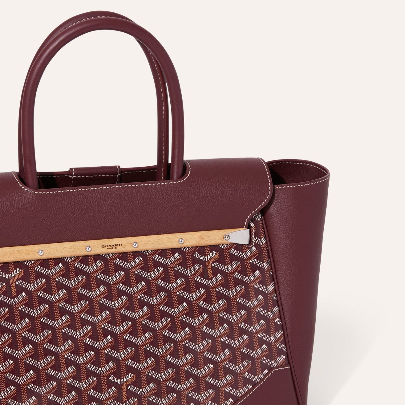 Goyard Saigon Tote Bordeaux Goyardine Canvas Palladium Hardware - Image 6